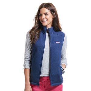 Vineyard Vines Sweater Fleece Vest Denim Blue